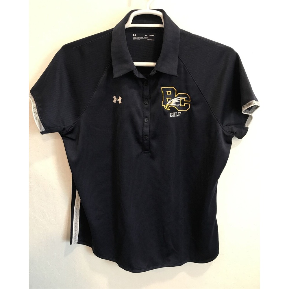 Under Armour Rival Short Sleeve Golf Polo Women's XL Blue White 1306686